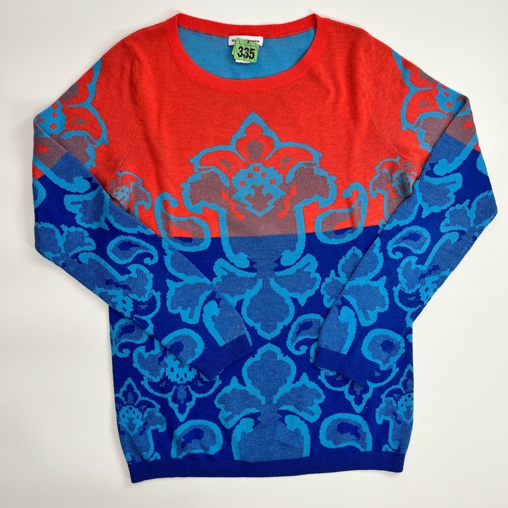 Club Monaco Designer Cashmere Knit Floral Lightweight Sweater Like New Size XS